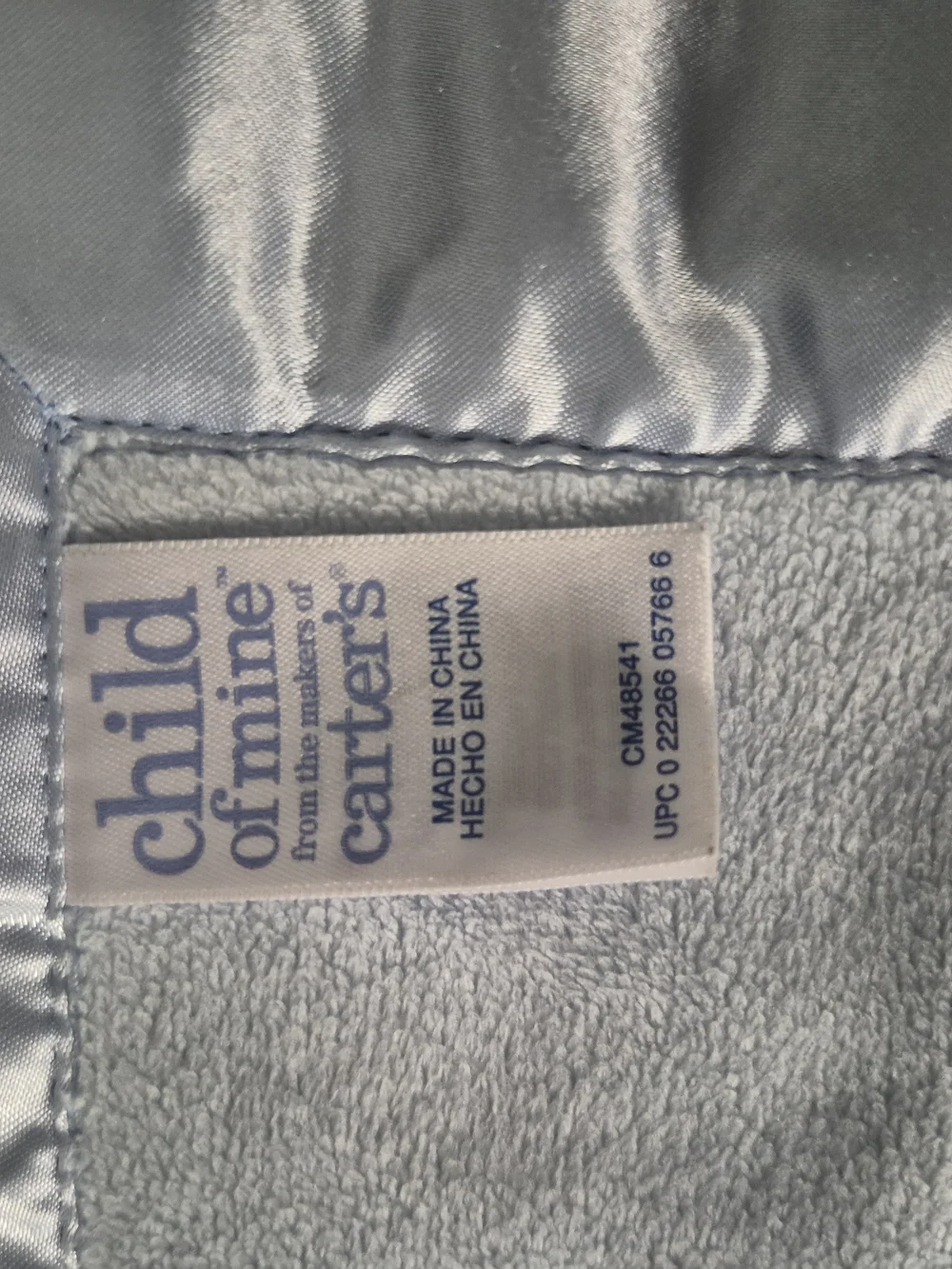 Child of Mine by Carter's Light Blue Plush Baby Blanket with Satin Edge